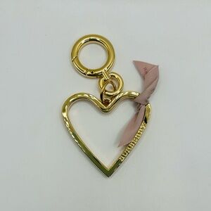 Burberry Open Heart Gold Tone Bag Charm NWT
